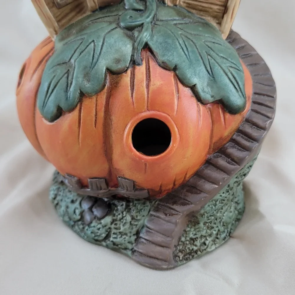Lighted Pumpkin House Whimsical Fall Fairy Garden Village Building NO LIGHT Vtg